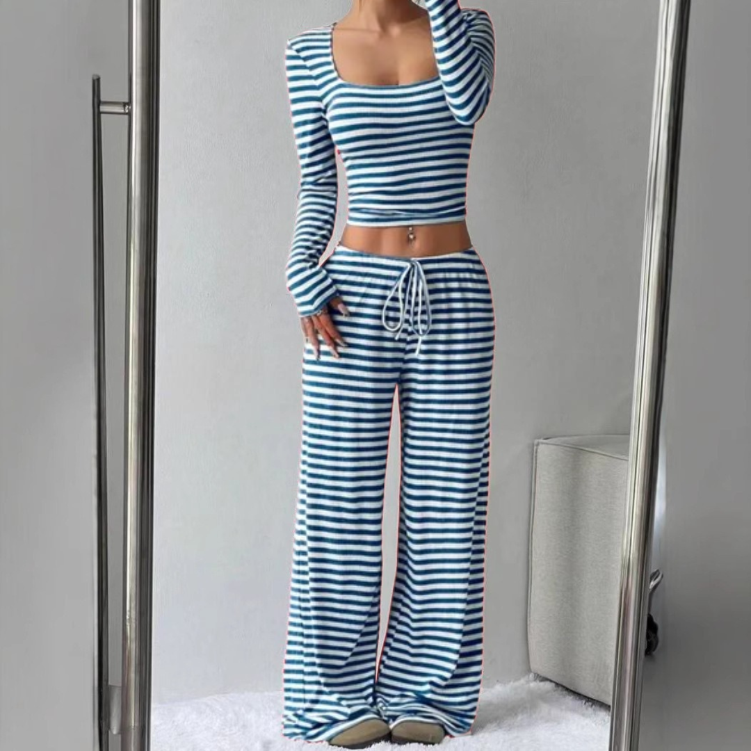 PAMAYPAY™ - Relaxed Fit Crop Top and Pant Lounge Co-ord