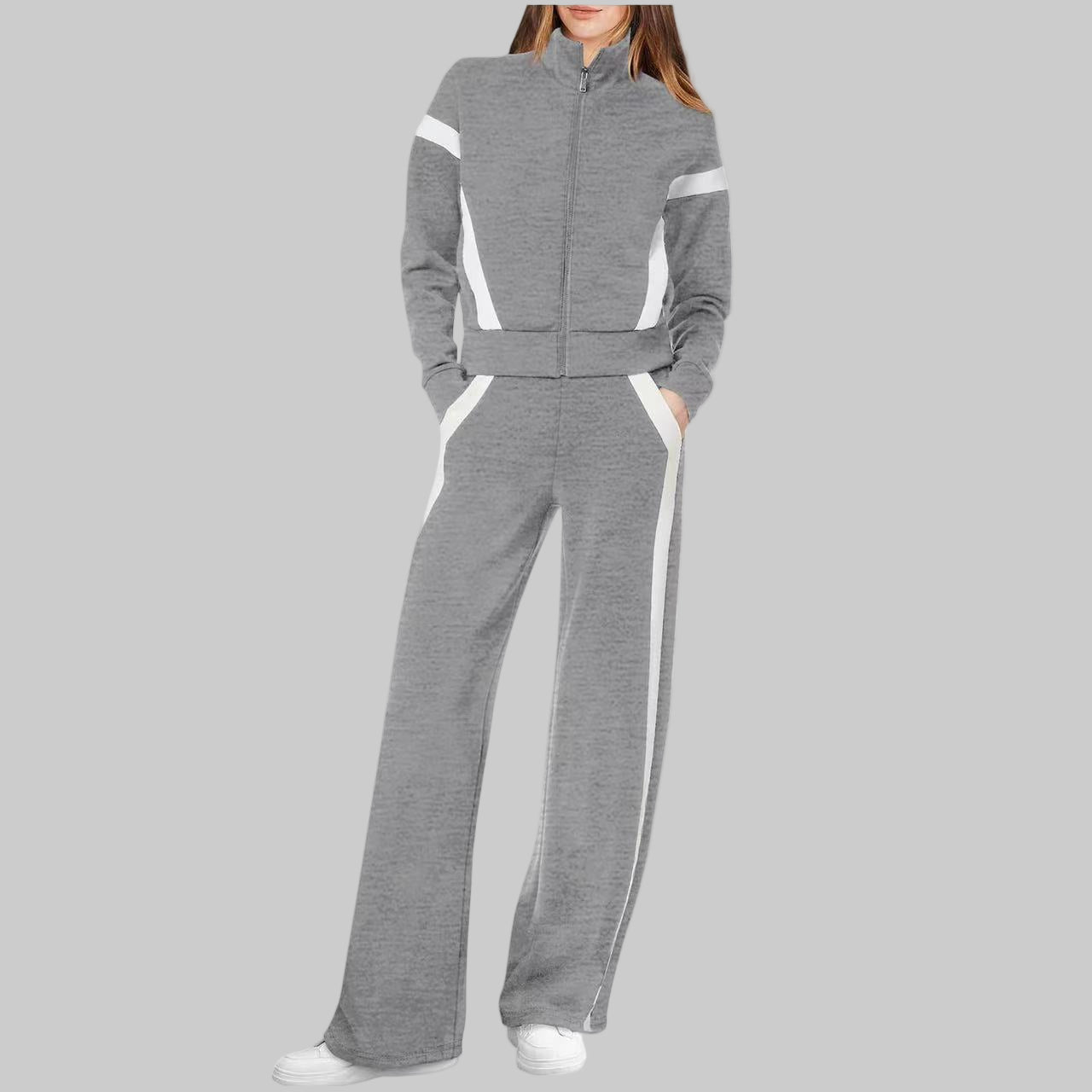 QASU™ - Casual Long Sleeve Top and Sweatpants Set