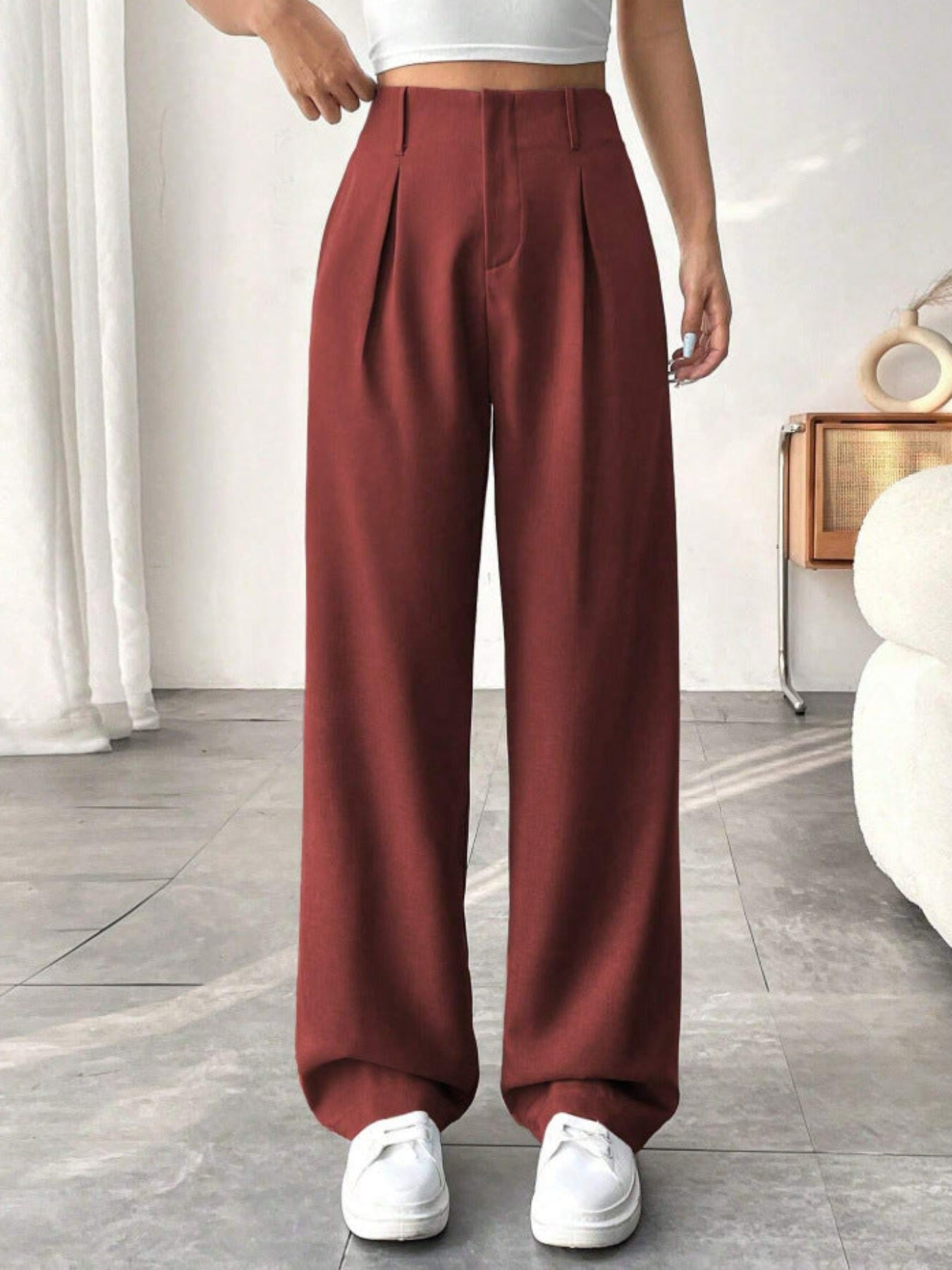 BELISIMA™ – Elegant Pleated Wide-Leg Office Trouser