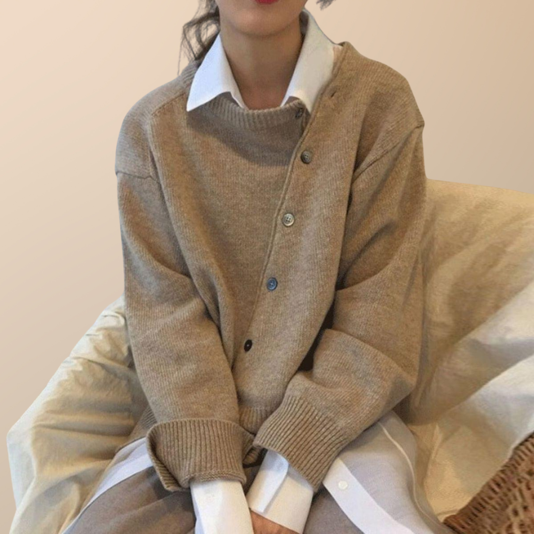 ALYCIA™ - Asymmetric Button Cardigan