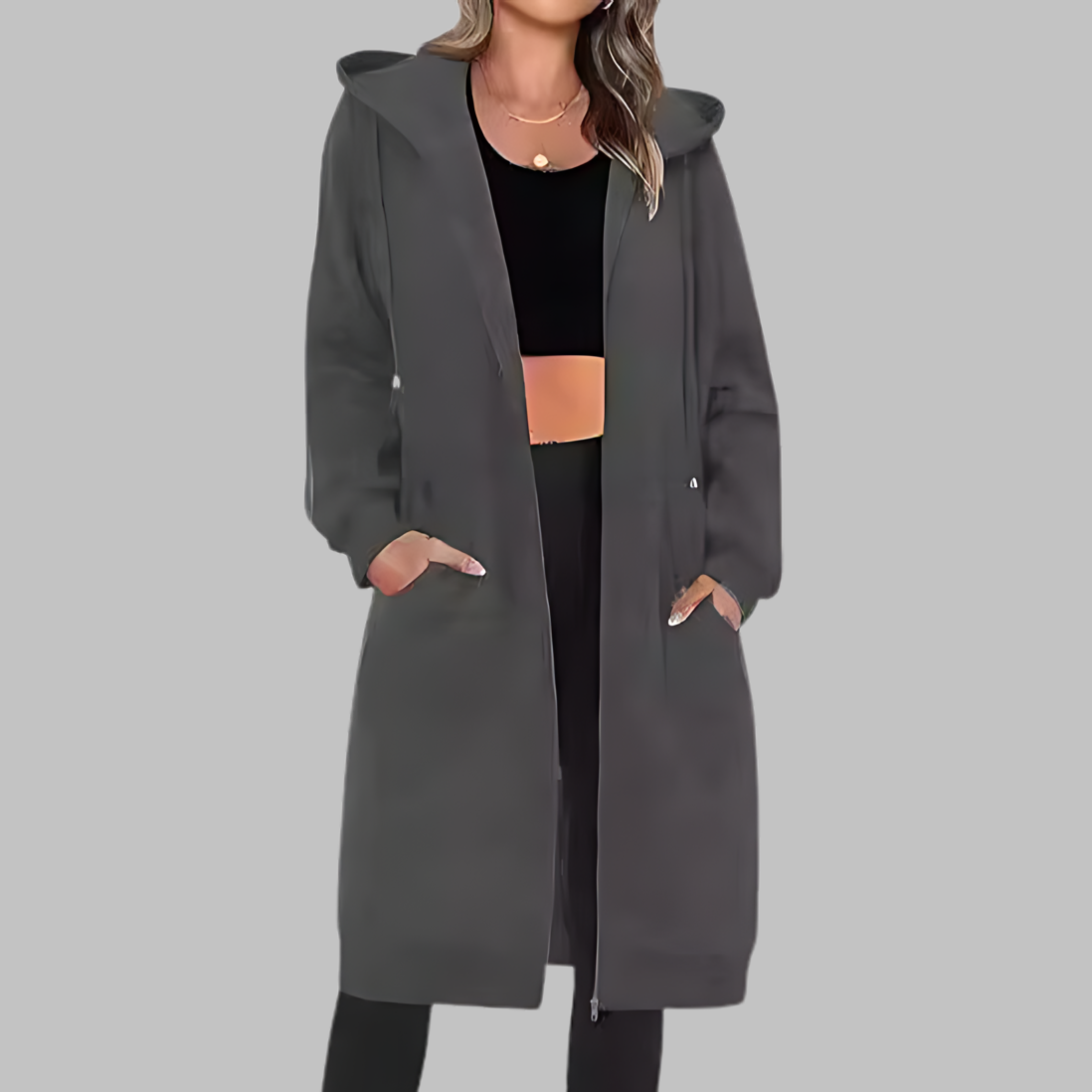 TIOMARA™ - Casual Zip Up Oversized Long Jacket