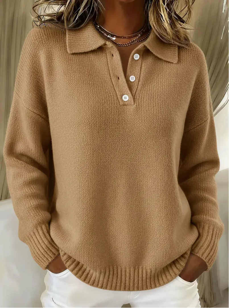 Olivia - Soft Polo Knit Sweater