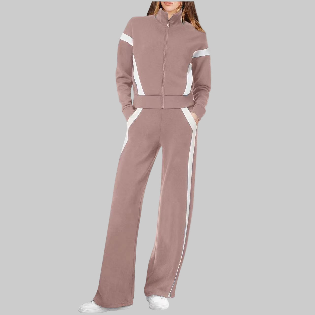 QASU™ - Casual Long Sleeve Top and Sweatpants Set
